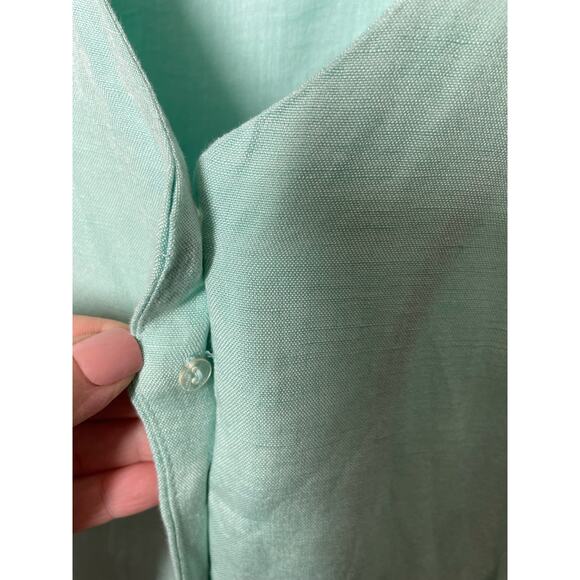 Project Eve Mint Green Linen Viscose Midi Dress Short Sleeve Modest Sz Small - Picture 7 of 10